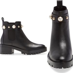 Karl Lagerfeld Paris Pola Studded Chelsea Black Booties Girl’s size 5.5